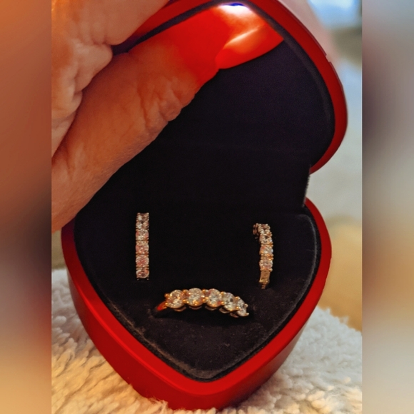 Cz Ring and Earrings Set/ SOLD - Picture 1 of 8